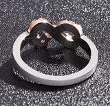 Hainon Infinity Star Zircon Silver Rings Wedding Engagement Jewelry for Women