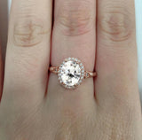 Big Oval Rhinestone Ring for Women Wedding