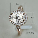 Big Oval Rhinestone Ring for Women Wedding