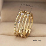 Seanlov 4 Layers Zircon Female Finger Ring Wedding Engagement Jewelry