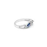 Water Drop CZ Silver Ring Classic Engagement Wedding Band