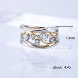 Hainon Silver Cross Ring Twisted Leaf Wedding Engagement Rings
