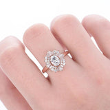 Big Oval Clear Zircon Wedding Engagement Rose Rings