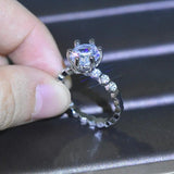 Silver Wedding Rings Women Cubic Zirconia Stone Bridal Jewelry