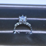 Silver Wedding Rings Women Cubic Zirconia Stone Bridal Jewelry