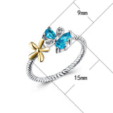 Lovely Flower Women Wedding Rings - Cubic Zirconia Silver Engagement Ring