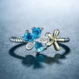 Lovely Flower Women Wedding Rings - Cubic Zirconia Silver Engagement Ring