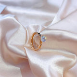 Titanium Steel Rings For Women Classic Uplifted 6 Prong Round Cubic Zirconia