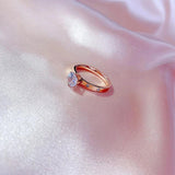 Titanium Steel Rings For Women Classic Uplifted 6 Prong Round Cubic Zirconia