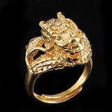 Men Head Dragon Ring Brass Animal African Party Wedding Ring Jewelry