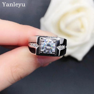 Zircon CZ Men's Wedding Ring Tibetan Silver Accessory