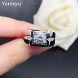 Zircon CZ Men's Wedding Ring Tibetan Silver Accessory