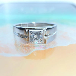 Zircon CZ Men's Wedding Ring Tibetan Silver Accessory