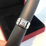 Zircon CZ Men's Wedding Ring Tibetan Silver Accessory