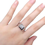 Zircon CZ Men's Wedding Ring Tibetan Silver Accessory