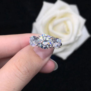 Silver Zircon Stone Engagement Ring for Women