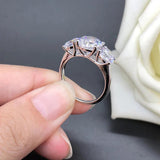 Silver Zircon Stone Engagement Ring for Women