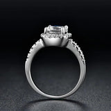 Women's Square Cut CZ Zirconia Silver Wedding Ring Party Jewelry