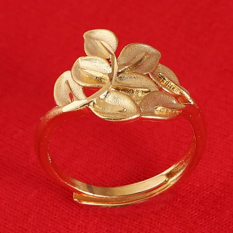 Vintage Metal Women's Leaf Hollow Out Ring Jewelry
