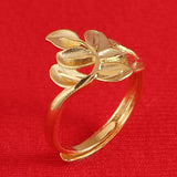 Vintage Metal Women's Leaf Hollow Out Ring Jewelry