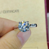 18K Round Cubic Zircon Ring for Women Classic Wedding Ring