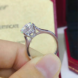 18K Round Cubic Zircon Ring for Women Classic Wedding Ring