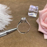 18K Round Cubic Zircon Ring for Women Classic Wedding Ring