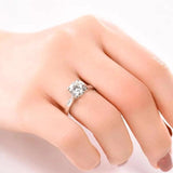 18K Round Cubic Zircon Ring for Women Classic Wedding Ring