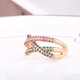 Twisted Geometric Gold Rings Set