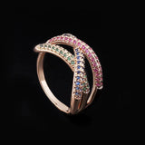Twisted Geometric Gold Rings Set