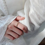 Hollow Geometric Zircon Open Ring for Women Wedding Jewelry