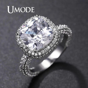 Minimalist Clear Stone Wedding Ring for Women