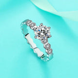 925 Silver Classic Clear 1CT CZ Finger Rings For Women Wedding Statement