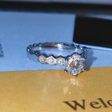 925 Silver Classic Clear 1CT CZ Finger Rings For Women Wedding Statement