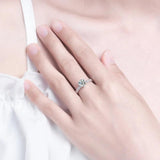 925 Silver Classic Clear 1CT CZ Finger Rings For Women Wedding Statement