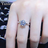 2ct CZ Round Engagement Ring for Women AAAAA Cubic Zirconia Wedding Jewelry