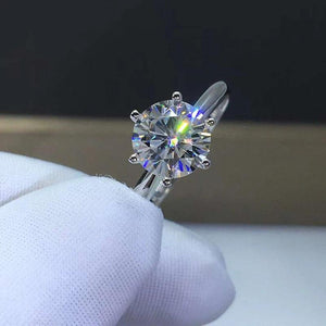 2ct CZ Round Engagement Ring for Women AAAAA Cubic Zirconia Wedding Jewelry