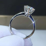 2ct CZ Round Engagement Ring for Women AAAAA Cubic Zirconia Wedding Jewelry