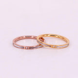 Rose Titanium Steel Zirconia Rings