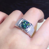 Green Gems Crystal Wedding Ring 8mm Zircon Engagement Lover's