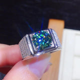 Green Gems Crystal Wedding Ring 8mm Zircon Engagement Lover's