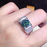 Green Gems Crystal Wedding Ring 8mm Zircon Engagement Lover's