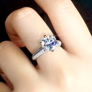 925 Silver CZ Engagement Wedding Ring Set