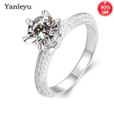 925 Silver CZ Engagement Wedding Ring Set