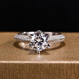 925 Silver CZ Engagement Wedding Ring Set