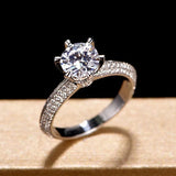 925 Silver CZ Engagement Wedding Ring Set
