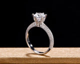 925 Silver CZ Engagement Wedding Ring Set