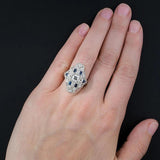 Enamel CZ Silver Plated Ring Women Size 6-9 NJ61