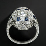 Enamel CZ Silver Plated Ring Women Size 6-9 NJ61