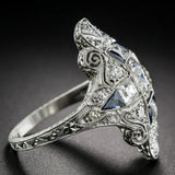 Enamel CZ Silver Plated Ring Women Size 6-9 NJ61